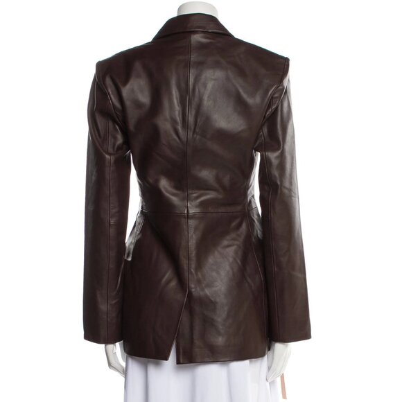 Reformation Veda Bowery Blazer Jacket in Chocolate Brown XS - Picture 3 of 5